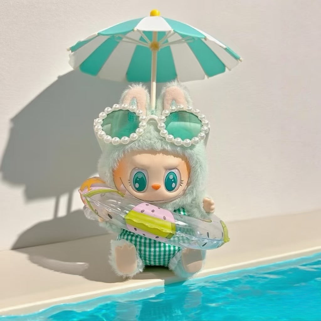 17cm Labubu Dopamine Swimsuit - Summer Outfit for Series 1/2/3 Vinyl Doll Clothes