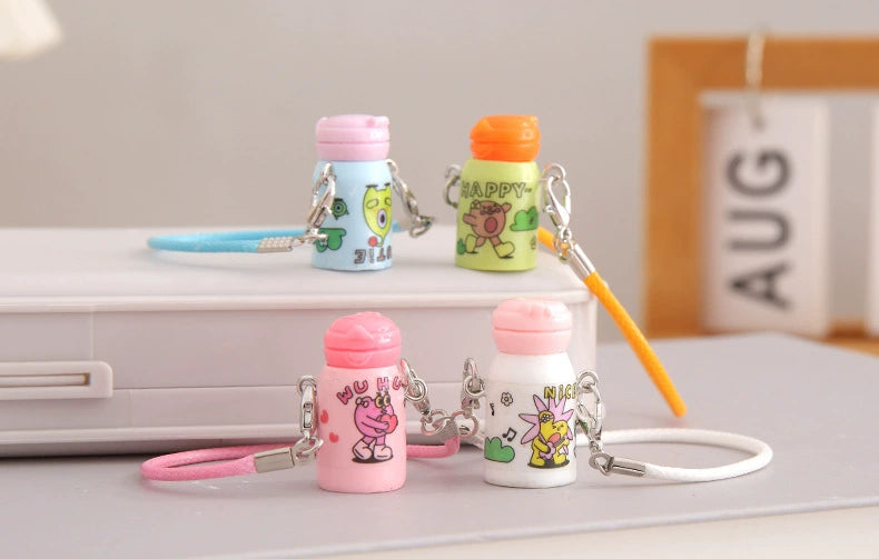 Mini Thermos Keychain - Cute Simulation Cup Pendant for DIY Backpack Room Decor