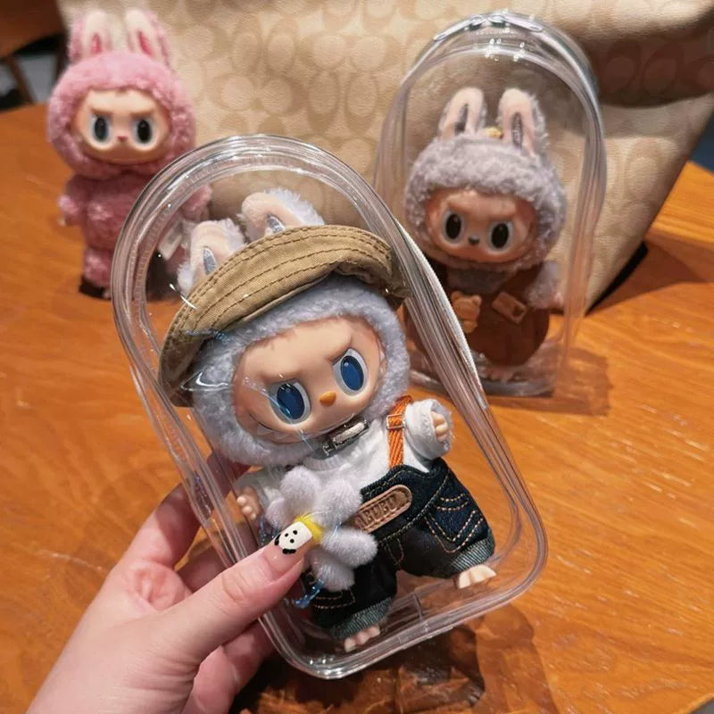 PVC Transparent Crossbody Bag | Dust-Proof Display Storage for Labubu & Cotton Dolls
