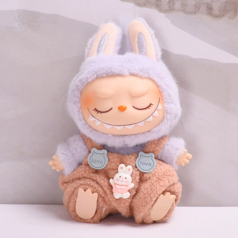 Clothes Only | Labubu Gen 2 Blind Box Charm Overalls Set | Changeable Outfit for Sitting Series Dolls