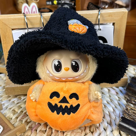 15-17cm Labubu Halloween Pumpkin Outfit - Sitting Party Series 1/2 Doll Clothes Set