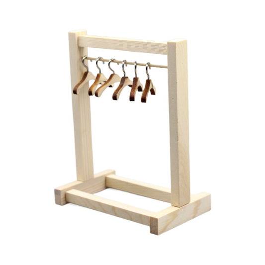 Doll Mini Wooden Clothes Rack - 18-inch American Doll & BJD Labubu Clothes Hanger