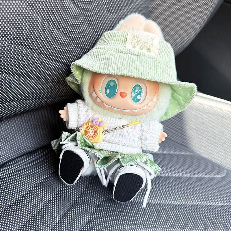 NEW Labubu Keychain Outfit - Sweater+Hat Set Fits Gen1/2/3 (No Doll)