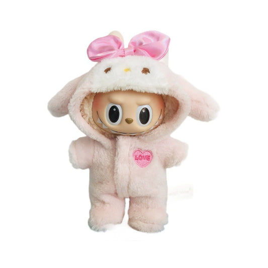 17cm Labubu My Melody Onesie - Cute Outfit for Keychain Doll Clothes Blind Box