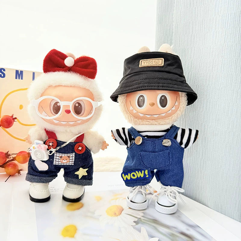 Labubu Streetwear Set - 17cm Trendy Outfits for Gen1/2 Vinyl Dolls
