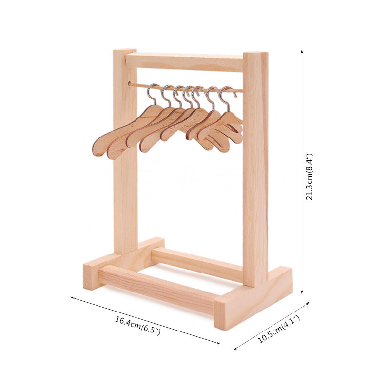 17-20cm Cotton Doll Wooden Wardrobe - Hanger Set for Labubu, American Girl, Shafu & Reborn Dolls