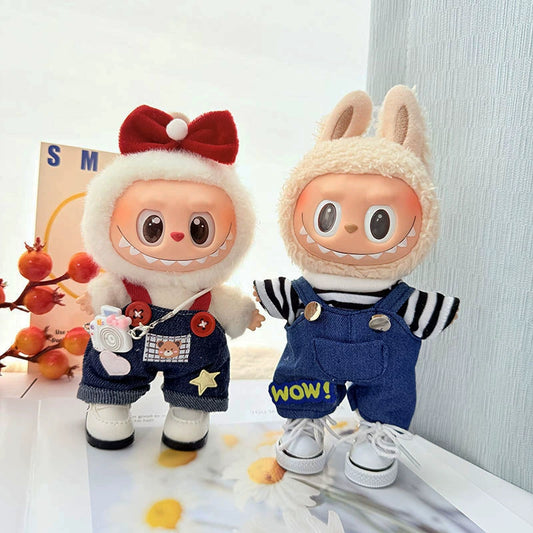 Labubu Streetwear Set - 17cm Trendy Outfits for Gen1/2 Vinyl Dolls