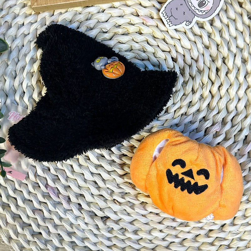 15-17cm Labubu Halloween Pumpkin Outfit - Sitting Party Series 1/2 Doll Clothes Set
