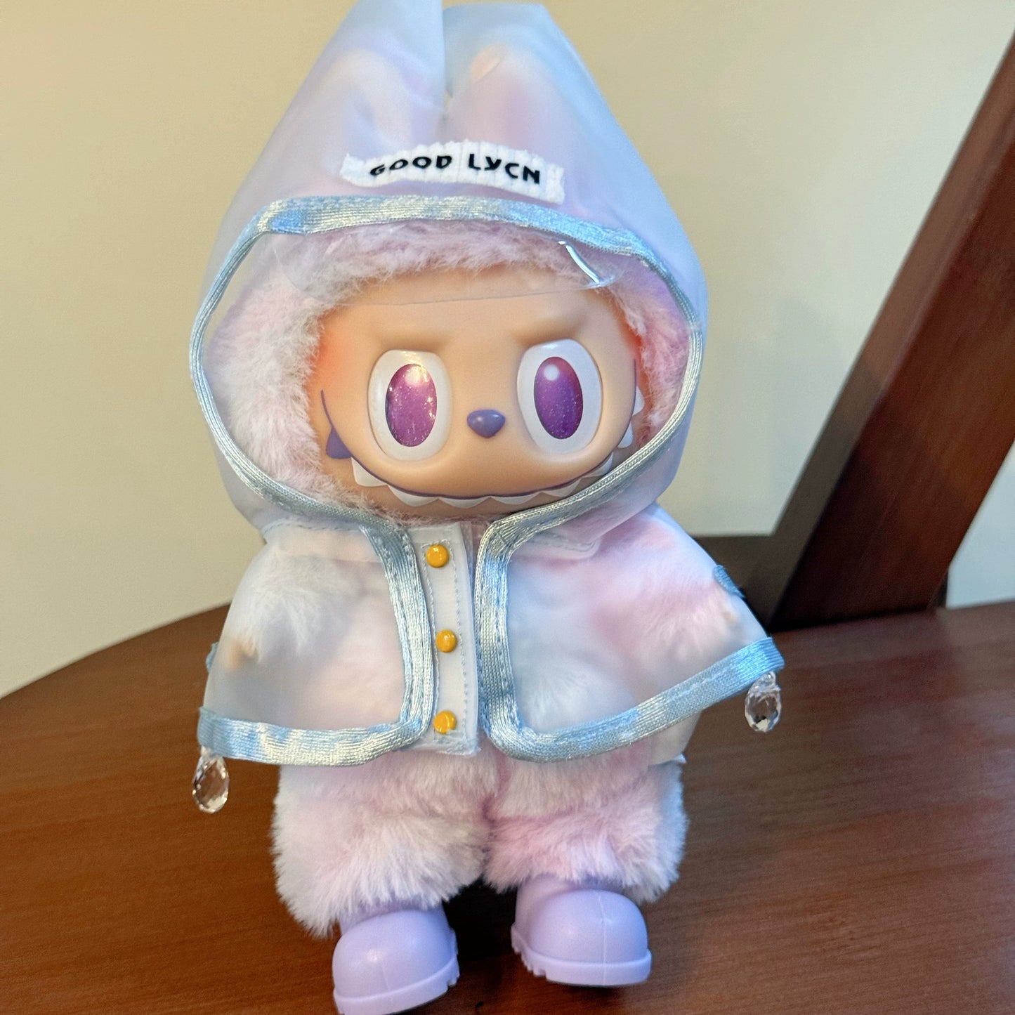 POP MART Labubu Doll Clothes 17cm - Raincoat Outfit for Generation 1/2/3 Vinyl Figures (No Doll/Boots Included) - Blind Box Accessory