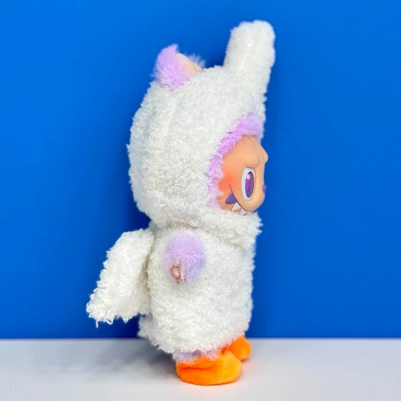 POP MART Labubu Plush Doll Clothes 17cm - Swan Outfit 3-Piece Set for Blind Box Figures (Clothes Only) - Cute Plush & Vinyl Accessory
