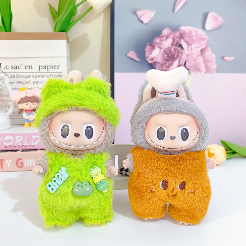 17cm Labubu Doll Clothes Only | Cute Soft Bear Bread Outfit Set for Charm