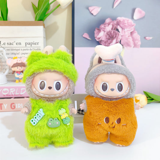 17cm Labubu Doll Clothes Only | Cute Soft Bear Bread Outfit Set for Charm