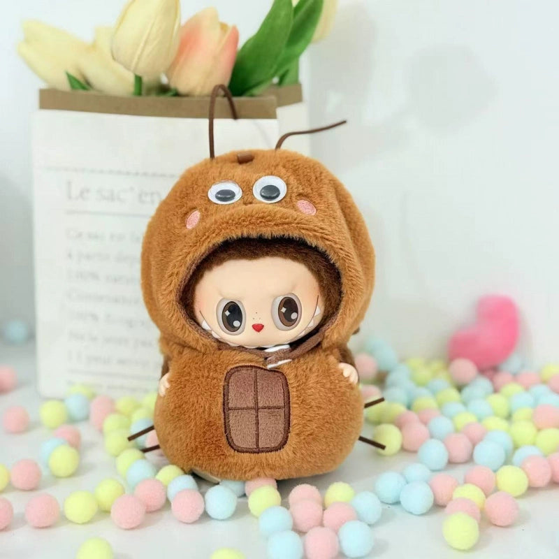 Handmade Tempura Shrimp Outfit for 17CM Labubu - Standard Body Cotton Doll Clothing Set