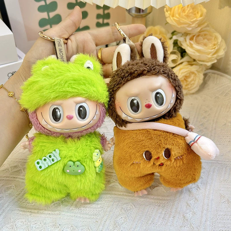 POP MART Labubu 17cm Doll Clothes - Cute Bear Bread Costume Set w/Keychain (No Doll Included) | Vinyl Figure Outfit