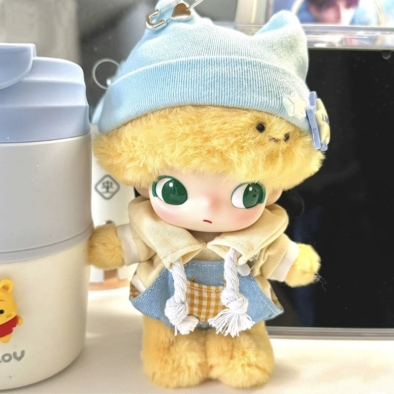 DIMOO x Pluto's House Set - Cozy Overalls & Cat-Ear Beanie for 10cm Vinyl Dolls