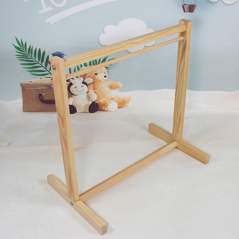 Wooden Hanger with Clothes Rack - Cotton Doll Display Stand with Assembly Accessories