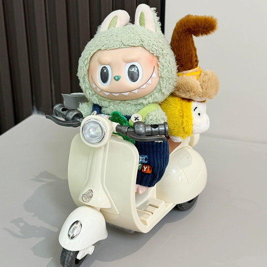 POP MART Labubu Action Figure Accessory - DIY Electric Motorcycle for 17cm Dolls (No Battery/Doll Included) | Movable Cool Bike Prop