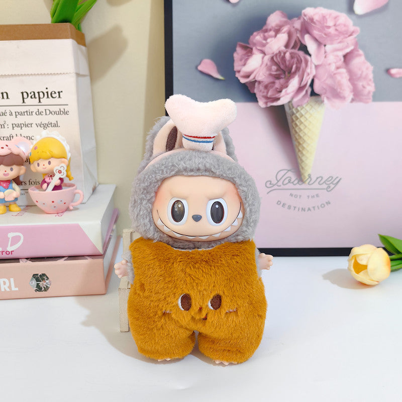 17cm Labubu Doll Clothes Only | Cute Soft Bear Bread Outfit Set for Charm