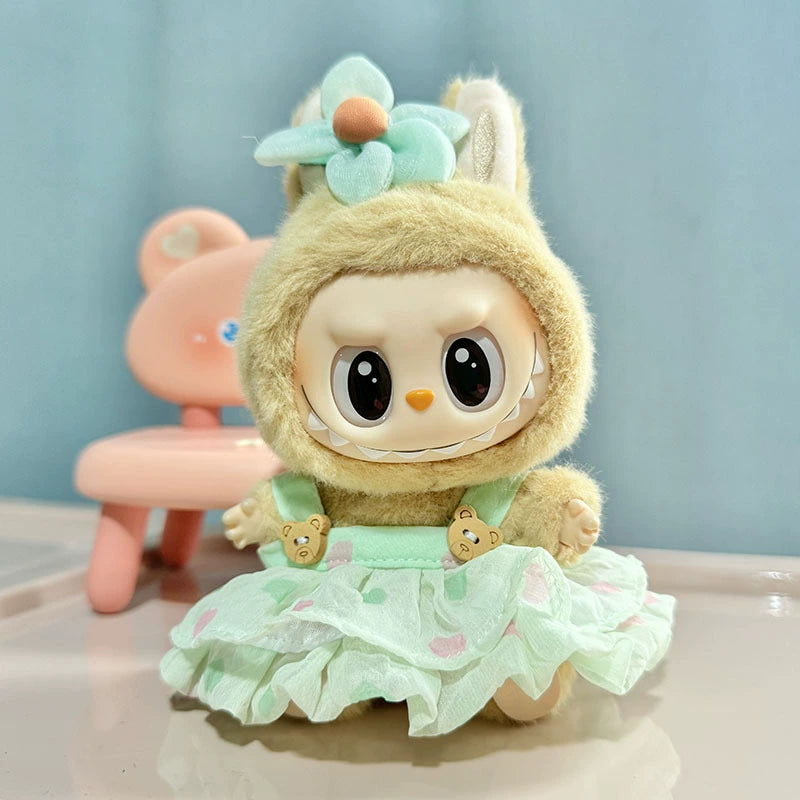Labubu Blind Box Outfit - Vinyl Face Keychain Clothes for Sitting Party Doll
