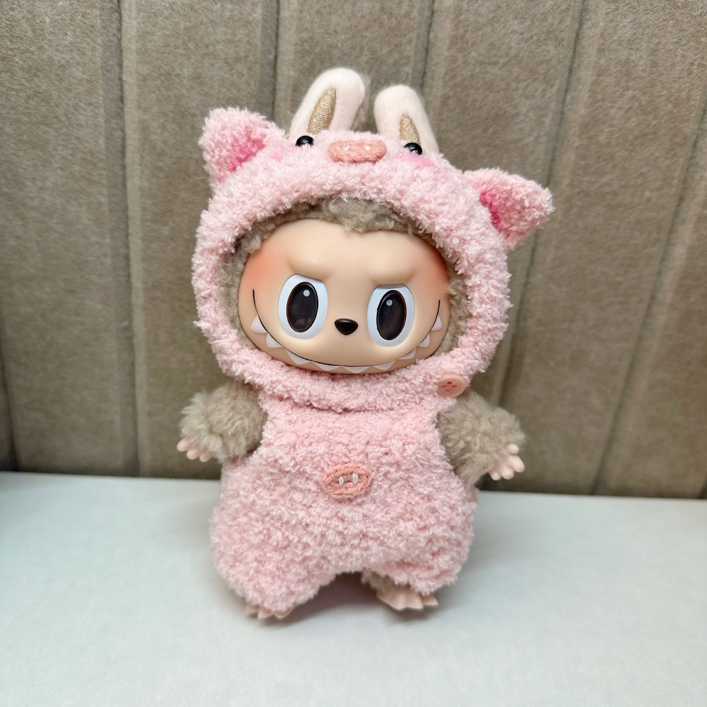 Labubu 17cm Blind Box Charm & Handmade Crocheted Dinosaur Outfit Set