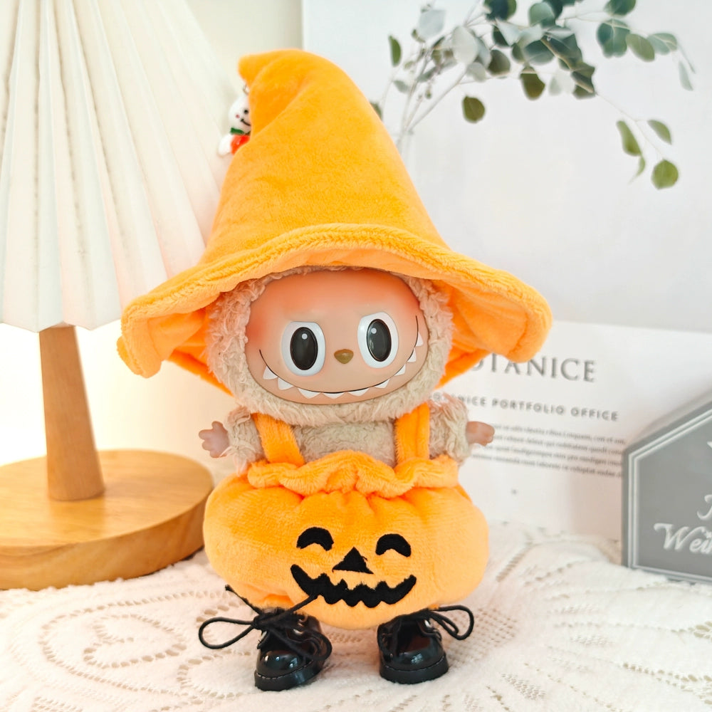 POP MART Labubu Halloween Pumpkin Outfit - Vinyl Doll Costume for Spooky Party
