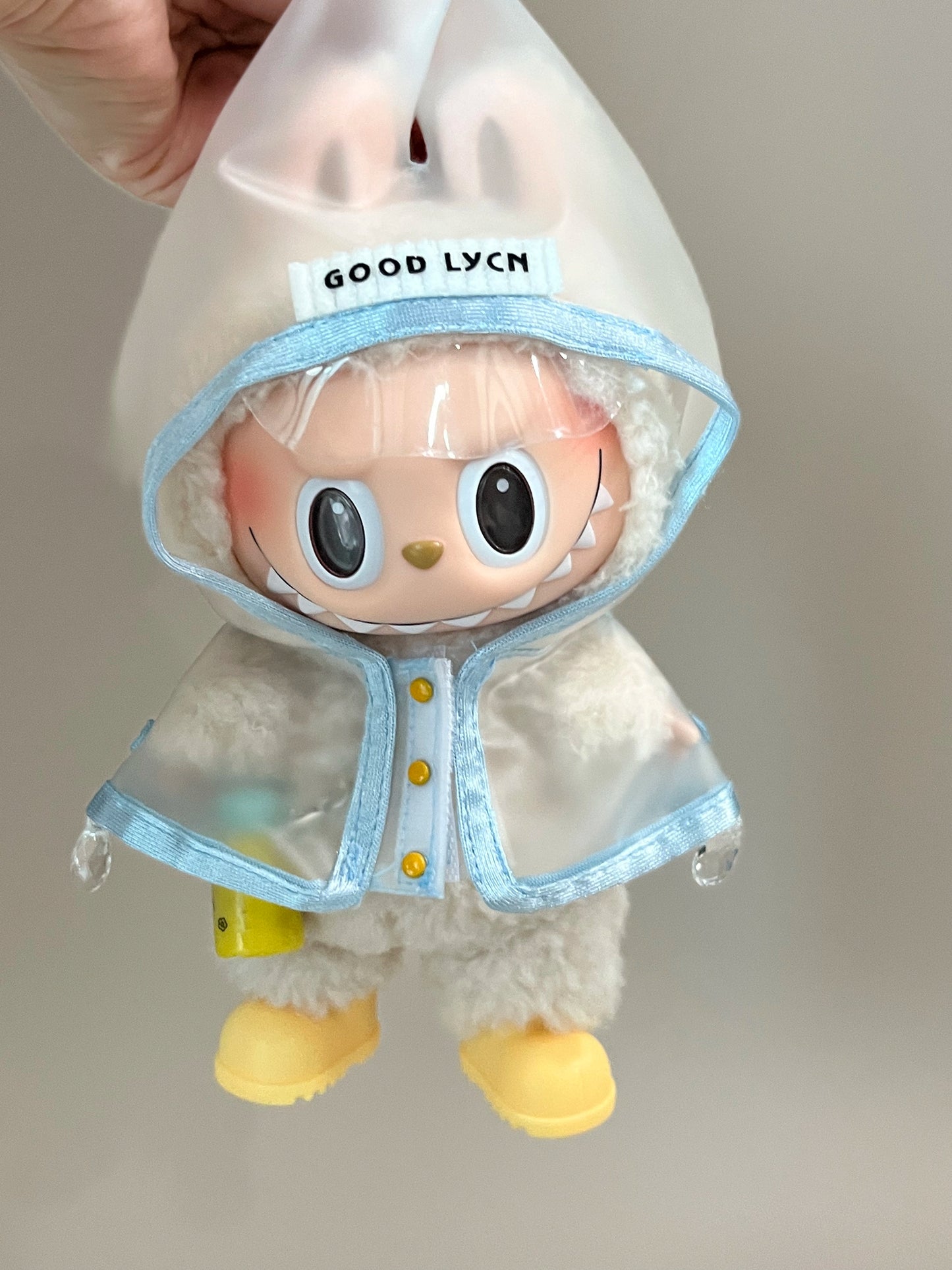 17cm LABUBU Transparent Raincoat | Doll Clothes | Without Shoes