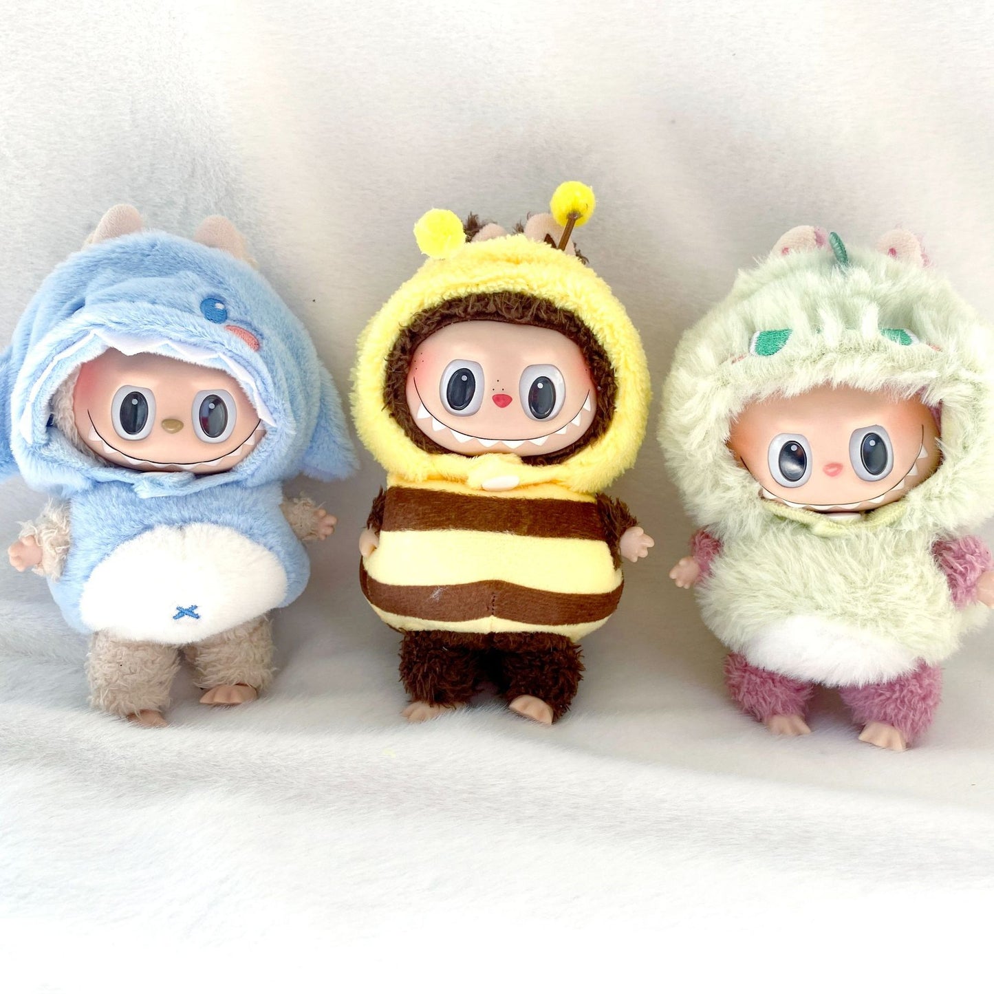 17cm Labubu 1st-3rd Gen Keychain Clothes | Dress, Sweater, Overalls & T-Shirt Collection | Complete Replacement Outfit Set for Plush/Vinyl Dolls