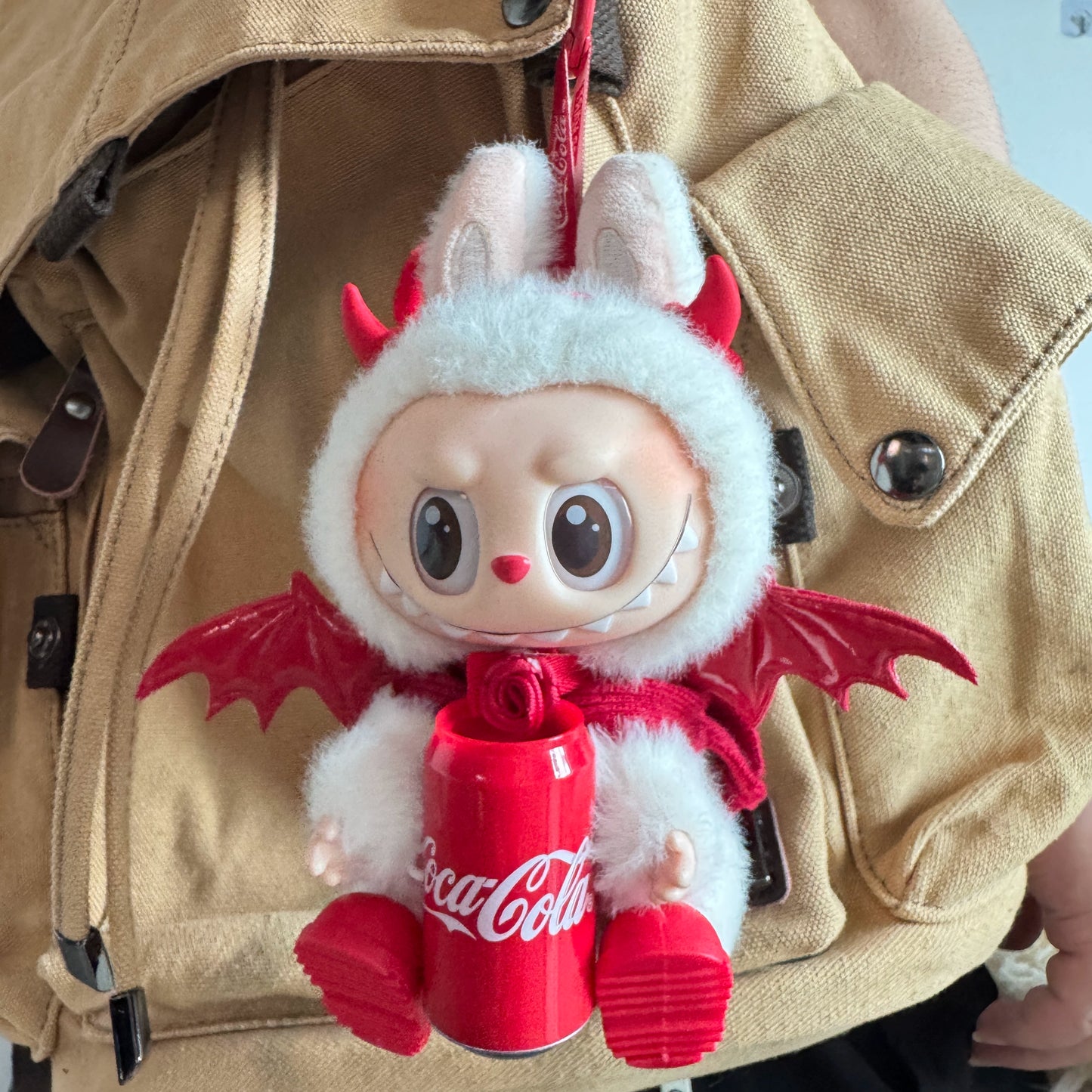 Labubu Coca-Cola Sitting Party Outfit - Red Devil Costume w/ Wings & Tail for Vinyl Doll