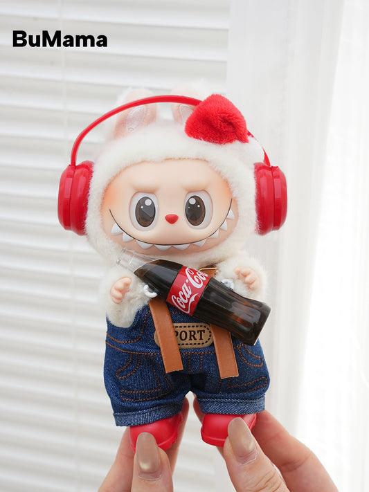 Pop Mart x Coca-Cola Labubu Gen 1-3 New Denim Overalls Set | Fits 17cm Vinyl Standing Dolls