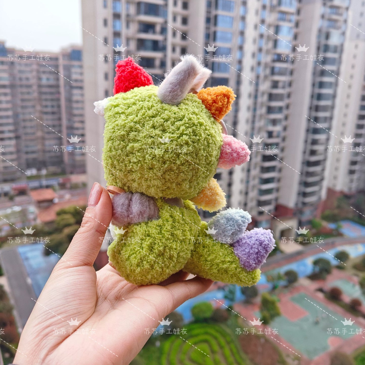 POP MART Labubu Hand-Knitted Dinosaur Outfit - Plush Vinyl Doll Clothes for Blind Box