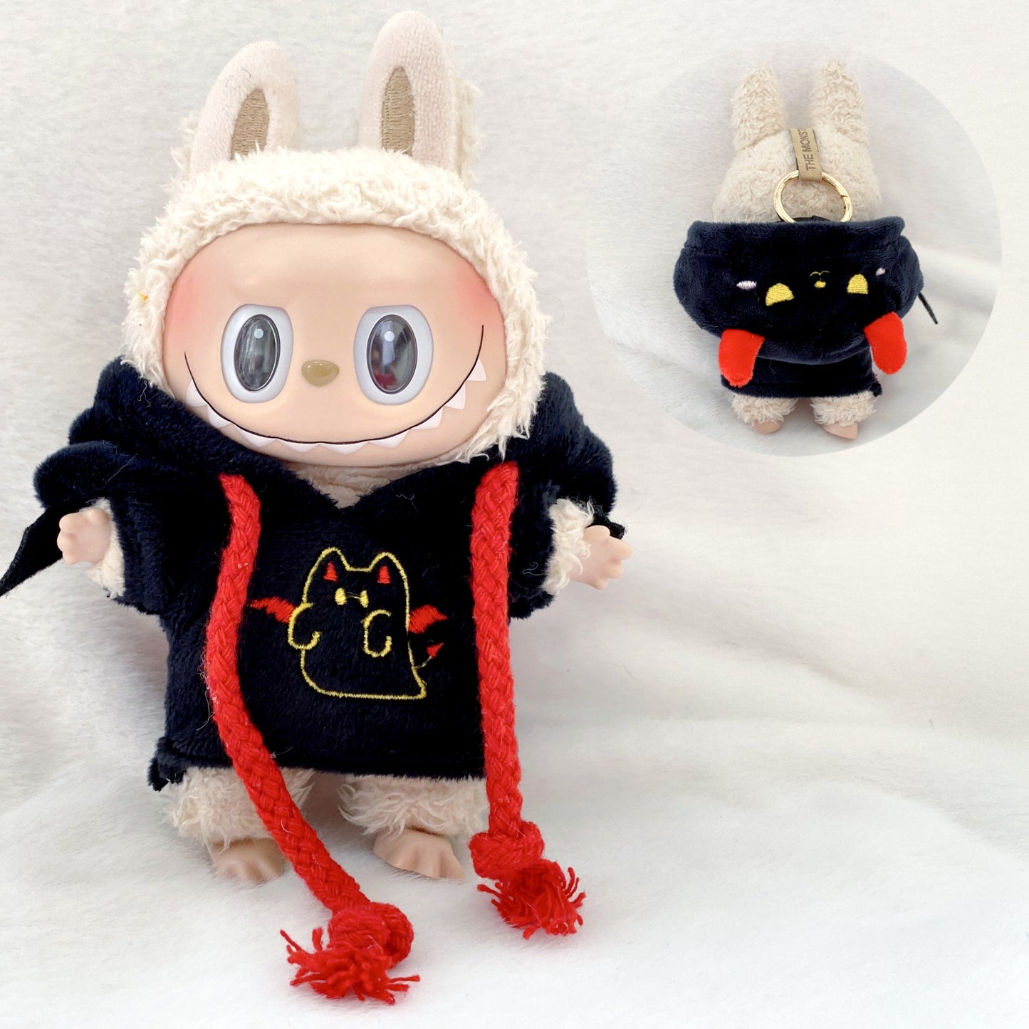 17cm Labubu 1st-3rd Gen Keychain Clothes | Dress, Sweater, Overalls & T-Shirt Collection | Complete Replacement Outfit Set for Plush/Vinyl Dolls