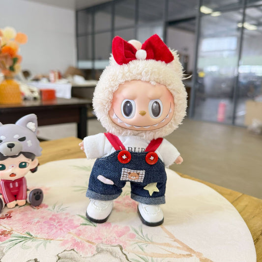 Labubu Outfit Set - Bear Overalls Clothes for Series 1/2 Blind Box Doll Change Costume