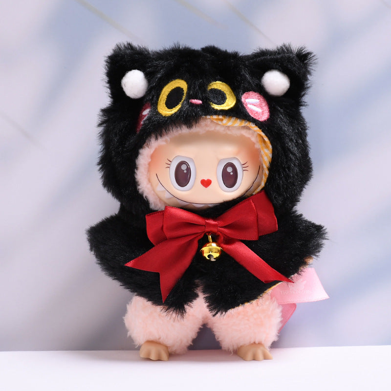 Labubu Series 2 Sitting Party Overalls Set - Halloween Outfit for Keychain Doll Clothes