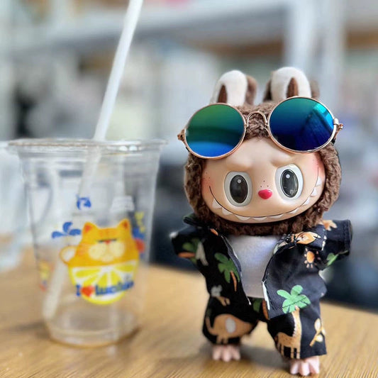 POP MART Labubu 17cm Doll Clothes - Tropical Palm Tree Beach Outfit for Blind Box Figures (No Doll Included) | Compatible with Keychain Dolls