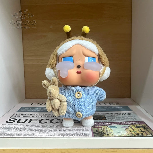 CRYBABY Tears Factory Knit Set - Blue Teddy Bear Sweater for 10cm Vinyl Dolls