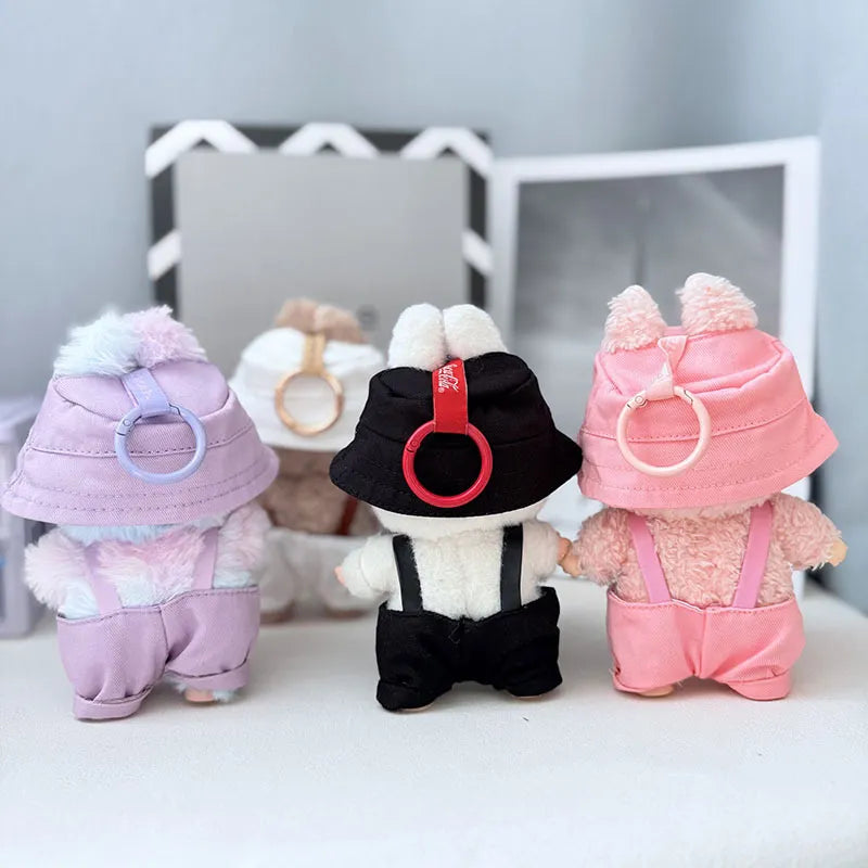 NEW Labubu 10cm Overalls Set - Denim+Pocket Belt Fits Gen1/2/3 (No Doll)