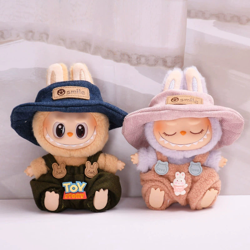 Clothes Only | Labubu Gen 2 Blind Box Charm Overalls Set | Changeable Outfit for Sitting Series Dolls