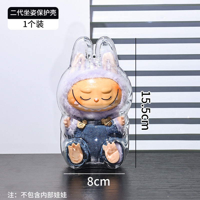 POP MART LABUBU & CRY BABY Dust Cover - Clear Vinyl Face Shield for Display Case & Doll Protection
