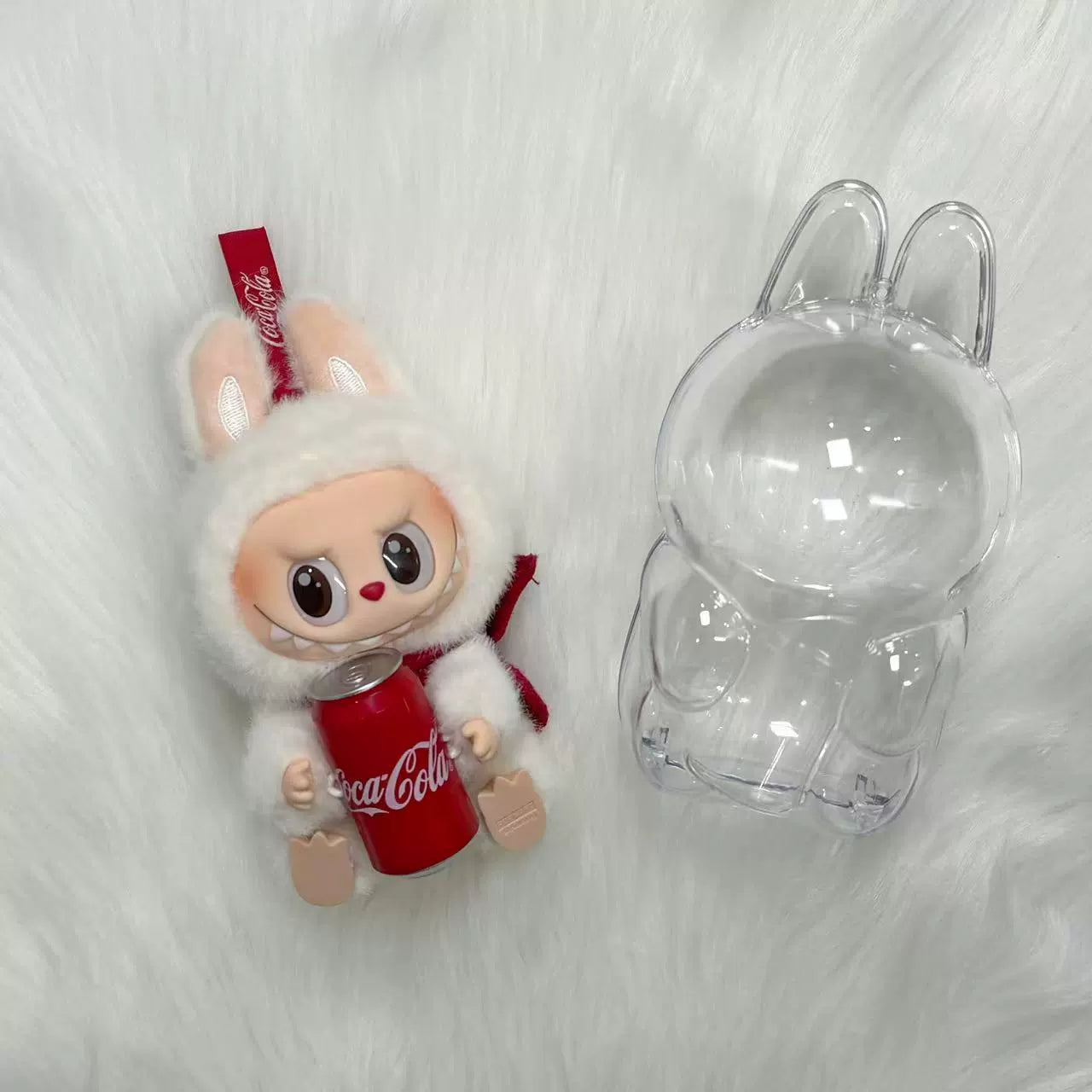 Labubu Protective Case - Cola Clear Acrylic Dust Cover Display Box Vinyl Figure Case