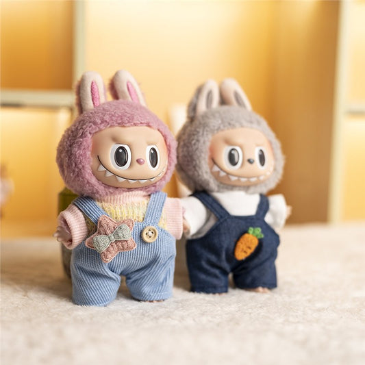 17cm Labubu Stylish Overalls Outfit Set | Fits Gen 1-3 Dolls (Clothes Only)