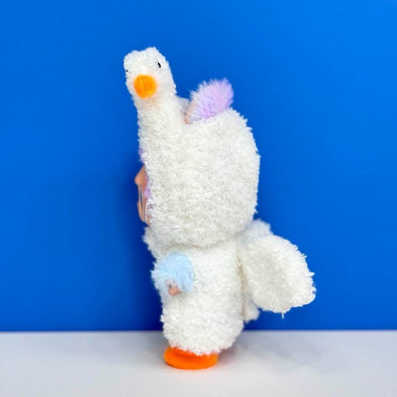 POP MART Labubu Plush Doll Clothes 17cm - Swan Outfit 3-Piece Set for Blind Box Figures (Clothes Only) - Cute Plush & Vinyl Accessory