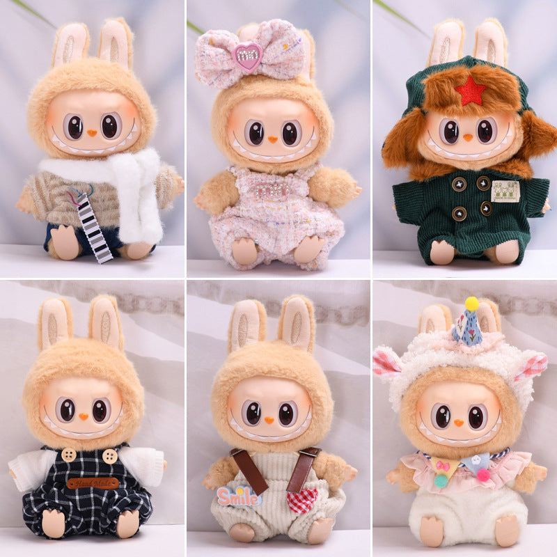 Labubu Series 2 Sitting Party Overalls Set - Halloween Outfit for Keychain Doll Clothes