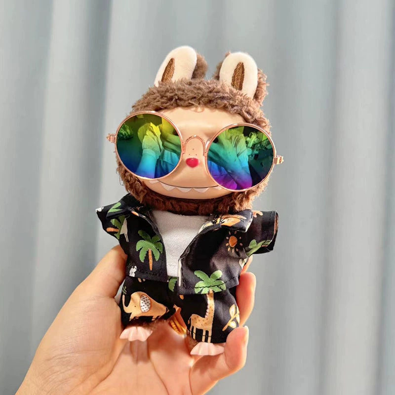 POP MART Labubu 17cm Doll Clothes - Tropical Palm Tree Beach Outfit for Blind Box Figures (No Doll Included) | Compatible with Keychain Dolls