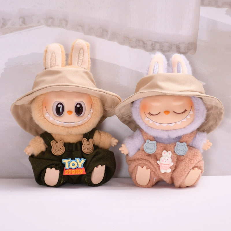 Clothes Only | Labubu Gen 2 Blind Box Charm Overalls Set | Changeable Outfit for Sitting Series Dolls