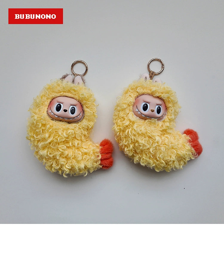 Labubu Tempura Shrimp Outfit - Crispy Ebi Fry Costume for 17cm Vinyl Dolls