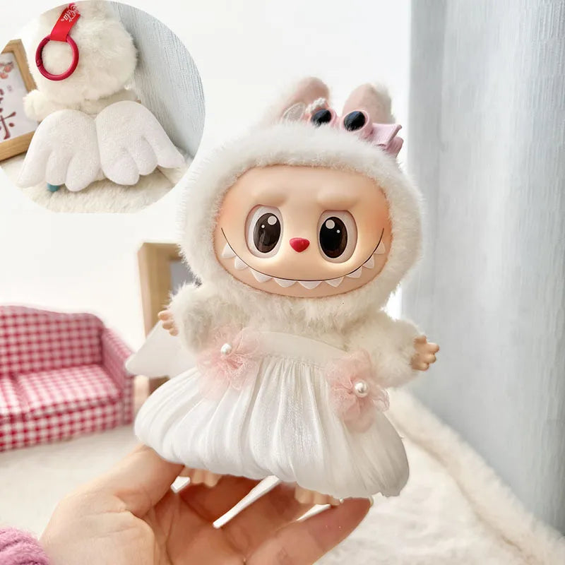 Labubu Halloween Outfit - Devil & Angel Set for Keychain Doll Clothes