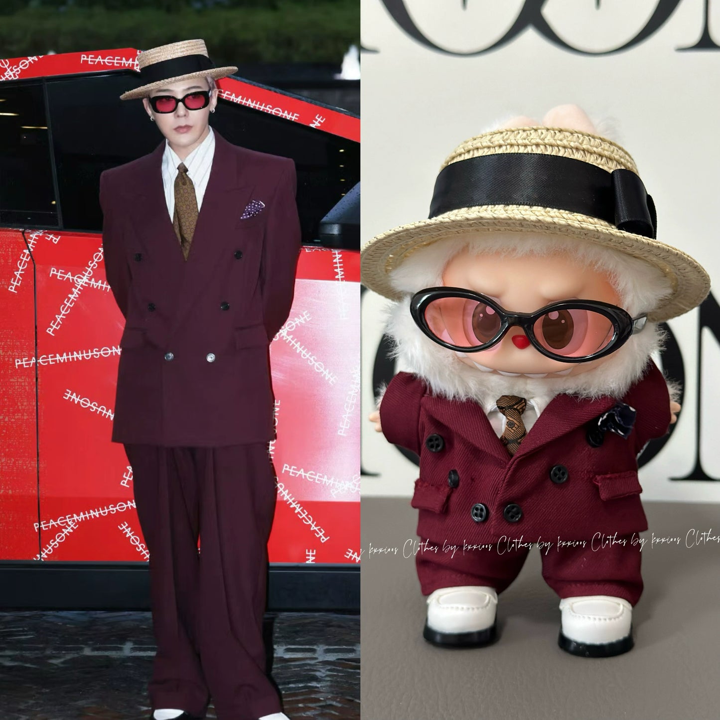 Pop Mart Labubu x G-Dragon High-End Custom Collection | 17cm Vinyl Keychain Outfits for Gen 1-3