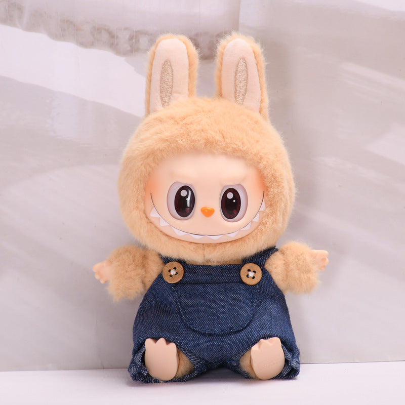 [Clothes Only] Gen 2 Blind Box Sitting Party Labubu Overalls Set Keychain | Labubu Outfit Change