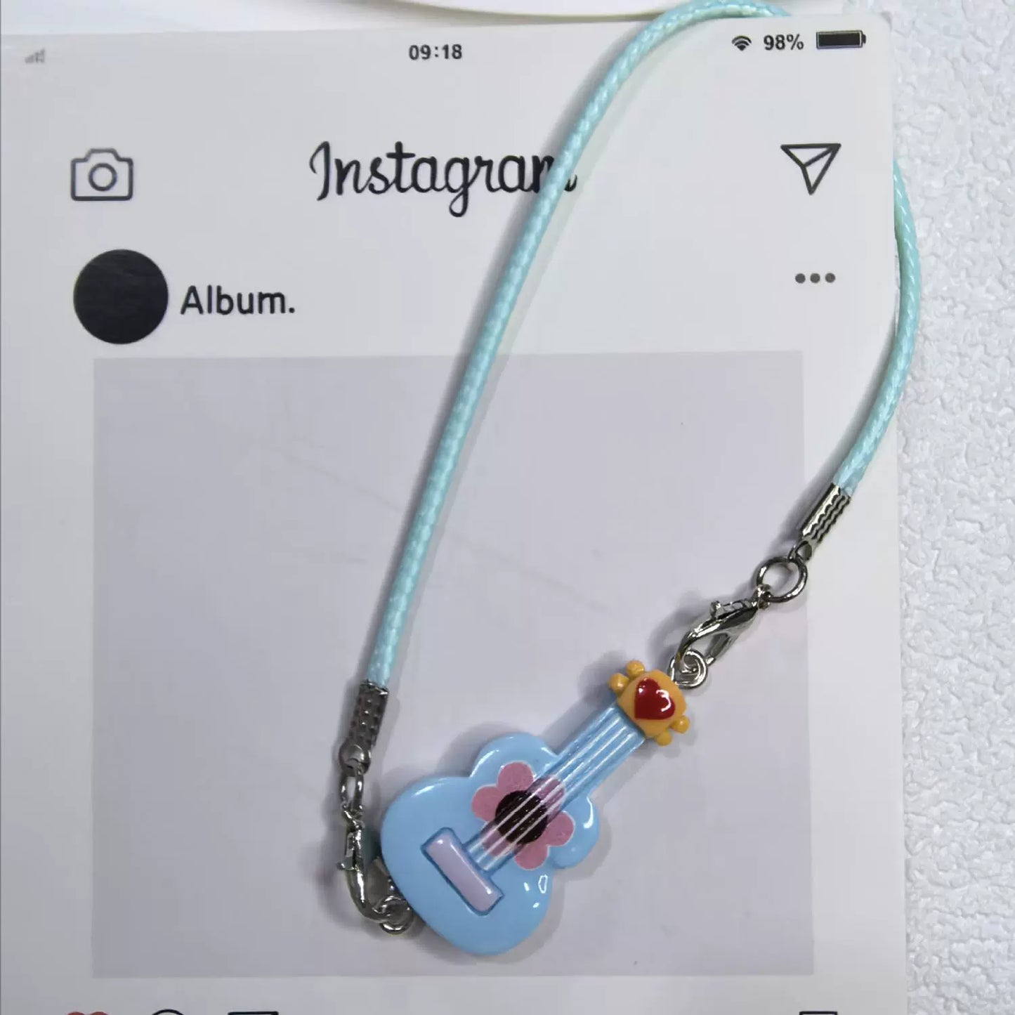 Dollhouse Miniature Small Guitar Model Pendant | Labubu Neck-Worn Cute Cartoon Doll Accessory