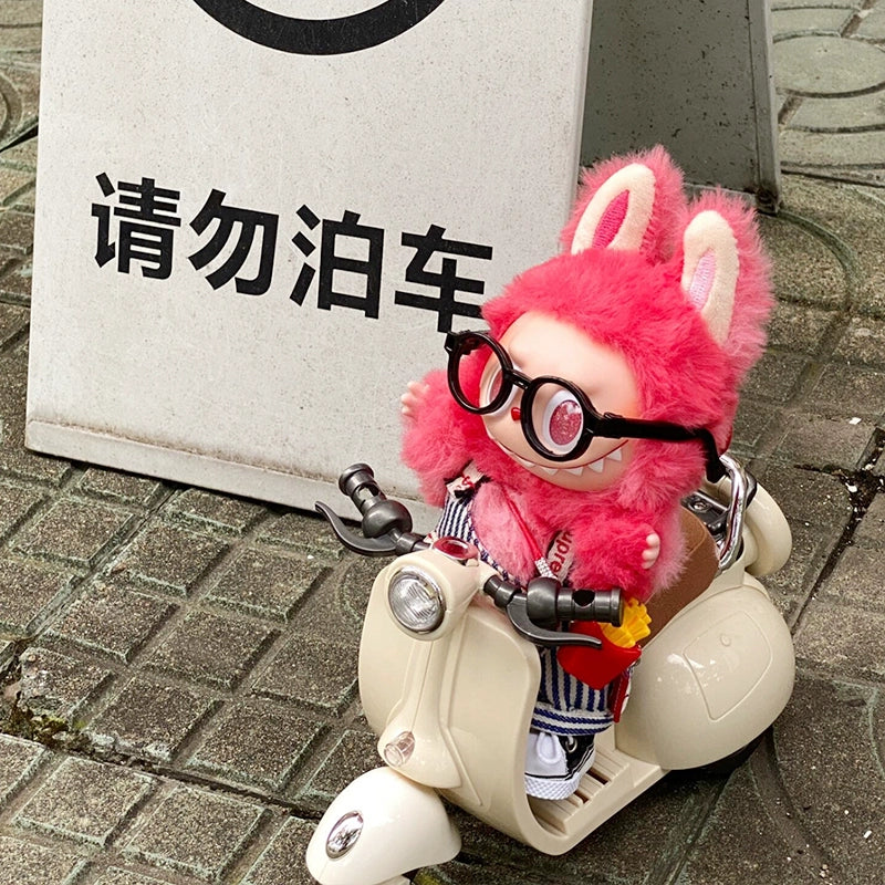 POP MART Labubu Action Figure Accessory - DIY Electric Motorcycle for 17cm Dolls (No Battery/Doll Included) | Movable Cool Bike Prop